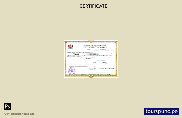 listo para imprimir certificado de matrimonio de Trinidad y Tobago Plantilla en